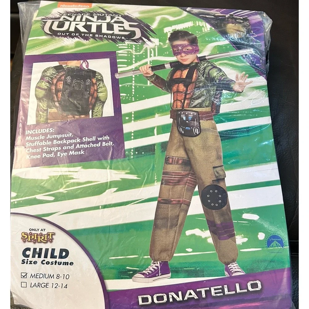 Teenage Mutant Ninja Turtles Out of Shadows Donatello‎ Costume M 8 10 Halloween
